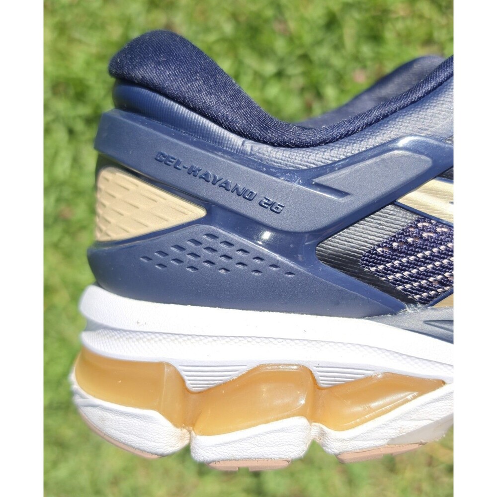 ASICS Gel Kayano 26 Women's Size 9.5 Navy Gold Running Shoes FlyteFoam 1012A457